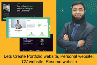 create portfolio website, personal, CV website, resume website