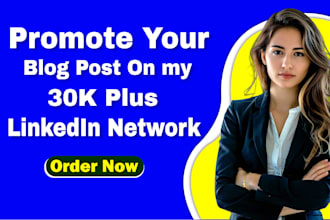 promote you or your blog post on my 30k plus linkedin network