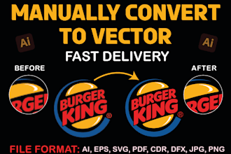 do manual vector tracing or convert image to vector quickly