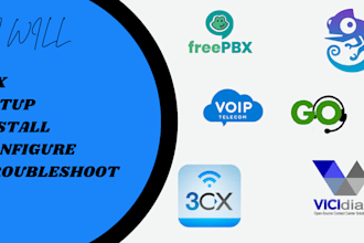 setup voip, asterisk, vicidial, freepbx, issabel  3cx, gns3 with sip trunk, dids
