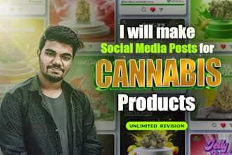 make social media post for cannabis, cbd products