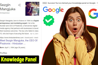 create google knowledge panel for you any category