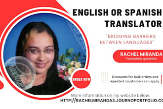 translate anything you desire from english or spanish with client satisfaction