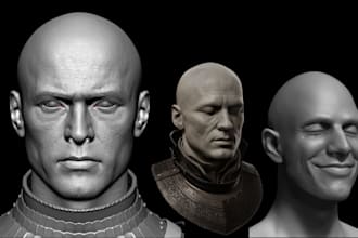 realistic 3d head model, 3d head bust,for 3d printing