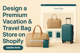 design travel accessories shopify store vacation store travel bag website