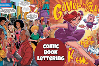 design custom lettering for comic book cover vintage logo for brand poster merch
