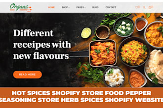 design hot spices shopify store food pepper seasoning store herb spice website