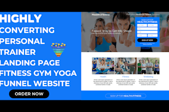 design highly converting personal trainer landing page fitness gym yoga website