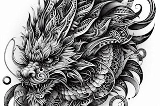 make amazing dotwork tattoo design for you