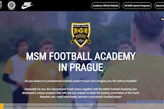 build soccer academy website, sport website, football academy website