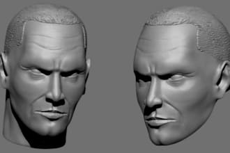 sculpt realistic 3d head bust or character for 3d printing