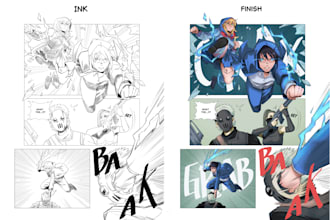 draw a professional manga or comic page for you