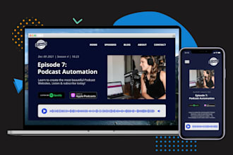 design redesign modern podcast website music website dj website church website