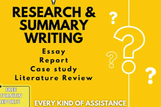 write case study analysis, research and summaries, assignments, report