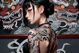 create your unique and professional japanese tattoo design