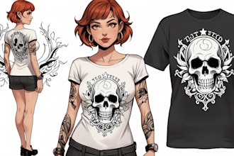 create t shirt design, streetwear in traditional tattoo style