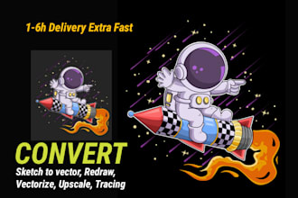 redraw logo to vector, convert image to vector, vectorize image, vector tracing