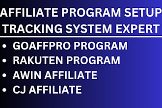 setup affiliate program for shopify store, goaffpro, awin, shareasale, rakuten