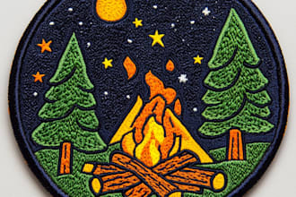 design a unique logo, sticker, badge, patch, and label