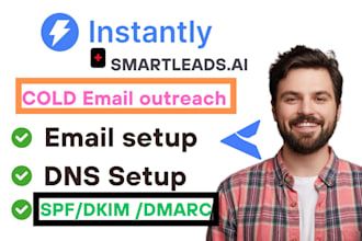 setup instantly ai,smartlead email marketing campaign domain mailbox warmup, dns
