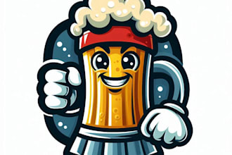 do creative beer mascot logo