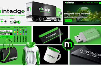 design clean minimalistic logo and complete brand kit