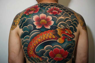 design a traditional japanese art tattoo