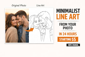 create minimalist line art portrait from your photo