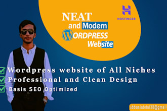 create hostinger,godaddy,bluehost wordpress website