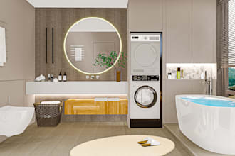 do interior bathroom 3d model design rendering