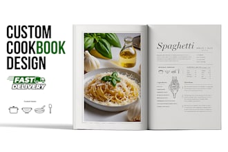 design a custom SEO optimized cookbook, recipe book, ebook