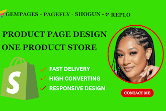 design shopify landing page build shopify product page with pagefly or gempages