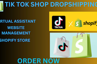 do tik tok expert shop manager, set up shopify, drop shipping virtual assistant