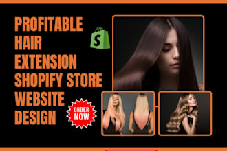 design hair extension shopify store beauty website hair extension website