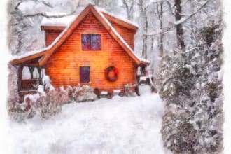 draw your house photo into watercolor painting