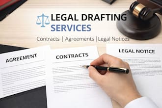 draft legal contracts, agreements and notices as per indian law