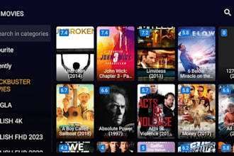 design and build iptv player app with admin panel and multi login support