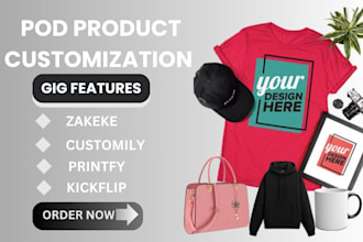 zakeke setup shopify zakeke print on demand, customily, kickflip
