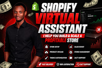 manage shopify store, shopify manager, shopify VA meta ads manager or tiktok ads