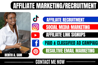 do affiliate recruitment, affiliate link promotion to get affiliate signup