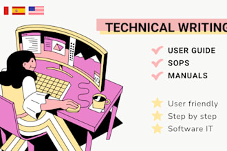 write user guides, sops, tutorials for your web or app en fr es