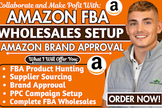 setup complete amazon fba wholesale, fba product research, amazon brand approval