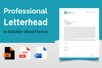 design professional letterhead in editable word format
