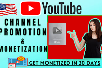 do organic youtube channel promotion and complete monetization