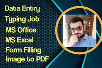 do data entry, form filling, ms office, ms excel, typing work at very low price