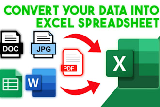 convert your data into excel spreadsheet
