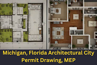 do michigan, florida architectural city permit drawing, mep