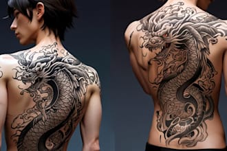 create japanese or oriental tattoo design for you