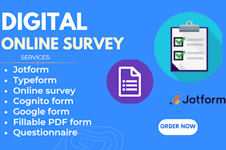 build online survey form and polls with 1000 audience respondents