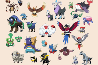 create and draw professional pixel art, animation fakemon trainer sprite for you